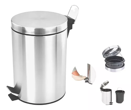 Lixeira Pedal Inox Redonda 5L