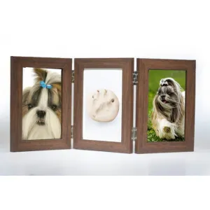 Porta Retrato Triplo MDF Palace Castanho 10cmx 15cm