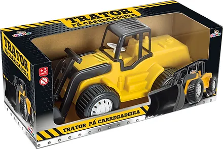 Trator Pa Carregadeira Na Caixa Amarelo
