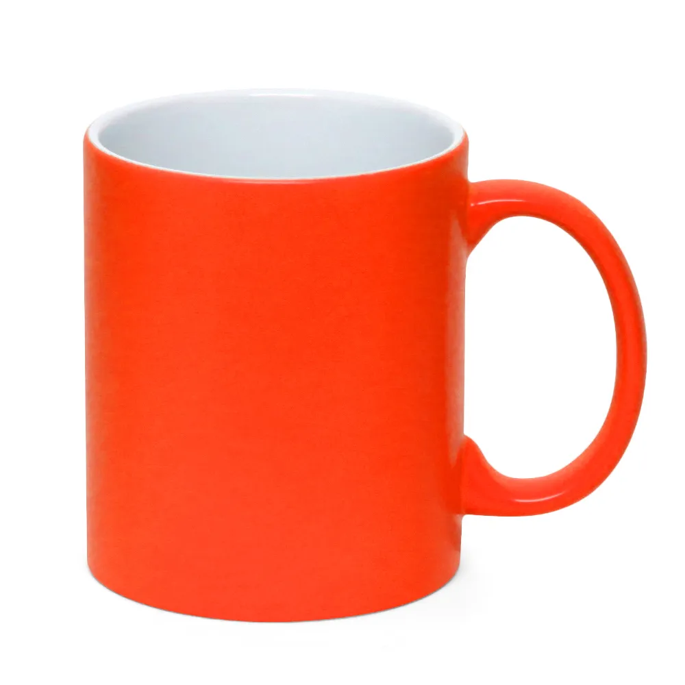 Caneca Cerâmica Iris Dual Laranja e Branca 300ml