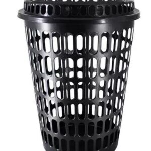 CESTO TELADO 60L COM TAMPA PRETO ARCA PLAST