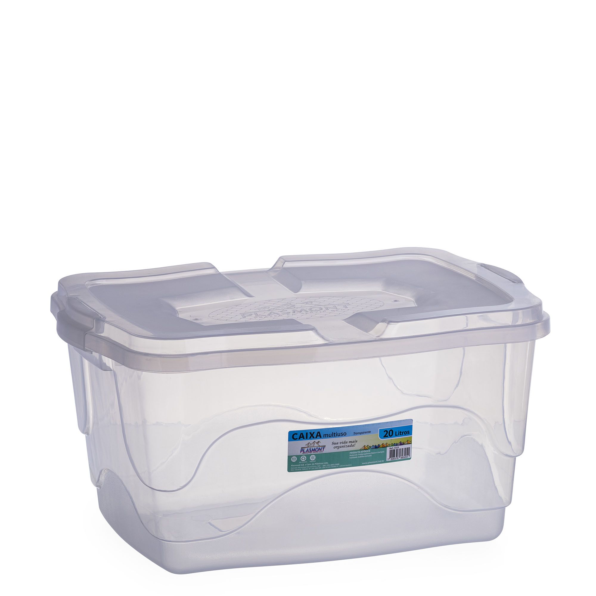 Caixa Organizadora 20 Litros transparente Plasmont