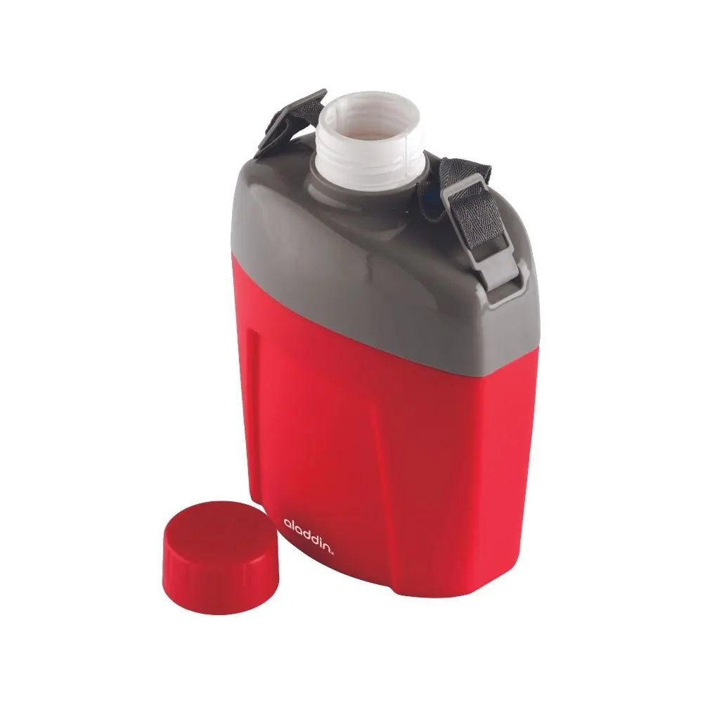 Garrafa Térmica Cantil Adulto Aladdin 1L Vermelha com Cinza