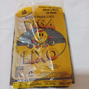 SACO PARA LIXO 15 LITROS - pacotes c/ 20 unid