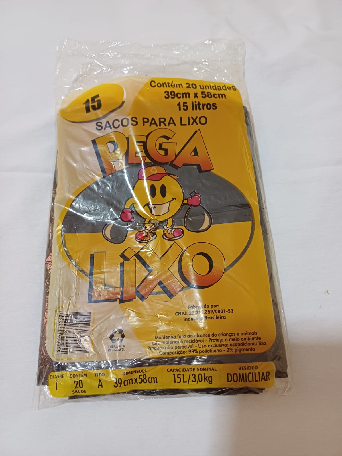 SACO PARA LIXO 15 LITROS - pacotes c/ 20 unid