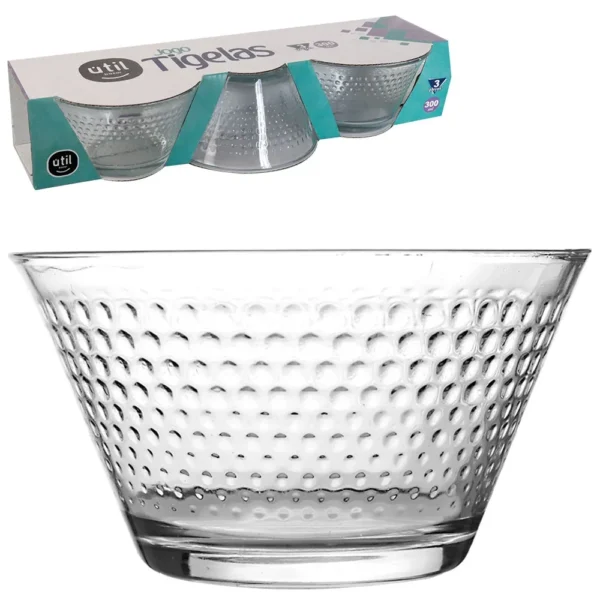 Jogo de Tigelas Transparente 300ml