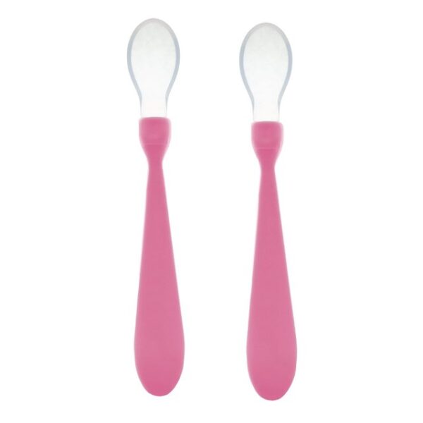 Kit Colher Silicone Rosa Baby
