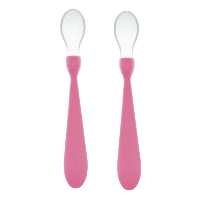 Kit Colher Silicone Rosa Baby