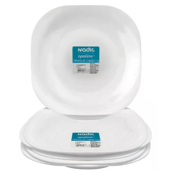 Prato Fundo Quadrado Branco Nadir  22cm