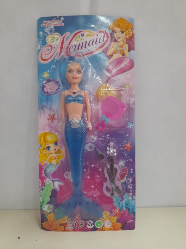Brinquedo Boneca Plástica Sereia C/Acessórios