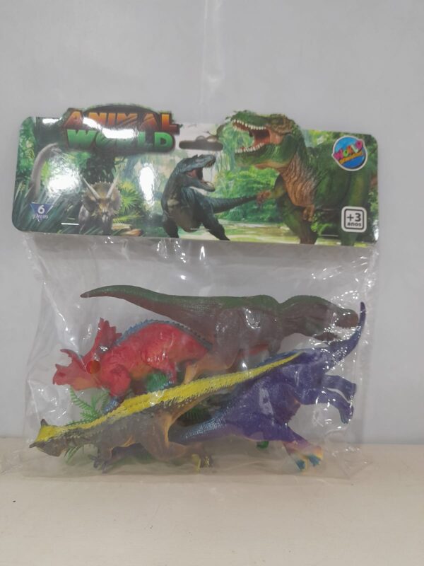 Brinquedo Dinossauros plástico 6 Pecas