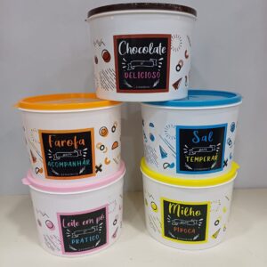 Pote Plástico Multiuso Colorido 1L 5PC