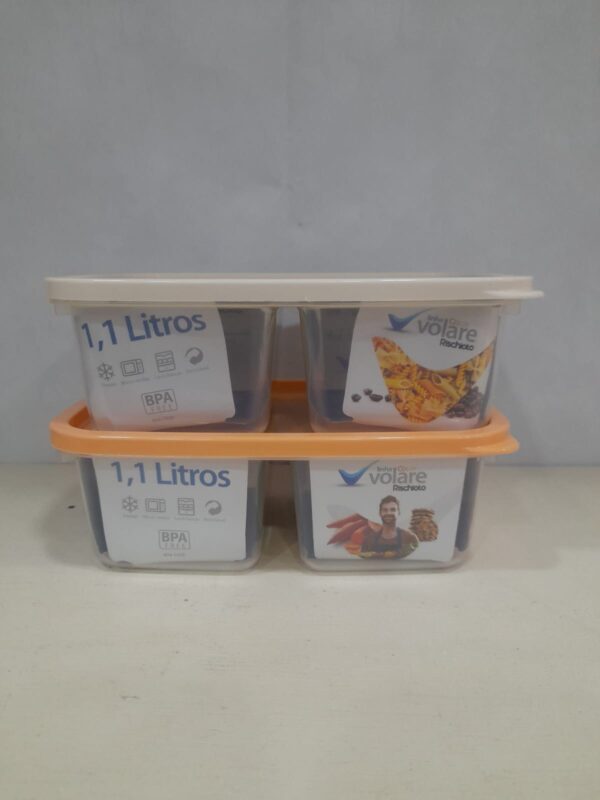 Deposito Plástico Retangular Cores Sortida Rìschìoto 1,1L