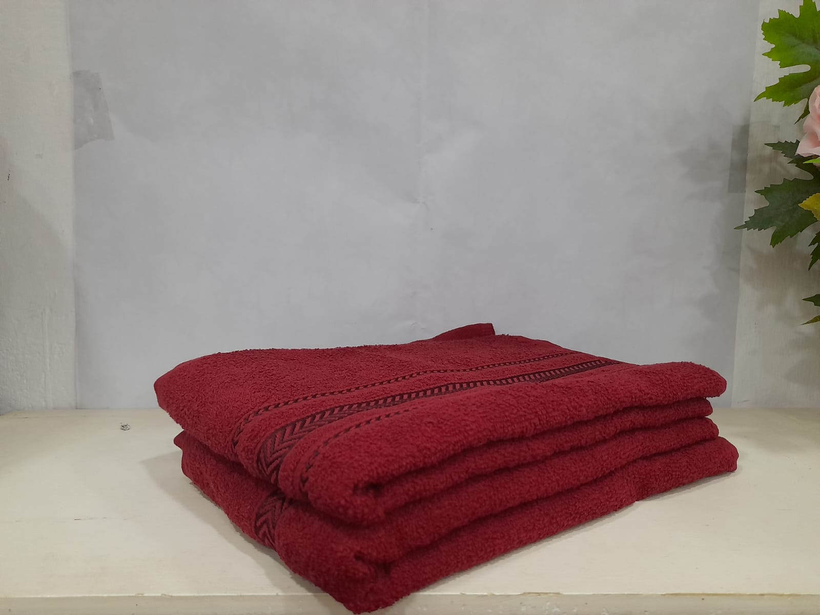 Toalha de Banho Adriane 95%Algodão Vermelho Marsala 1,20m x 63cm