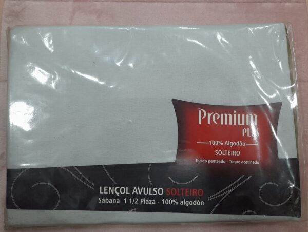Lençol Avulso Solteiro Premium Plus Cinza 1,60m x 2,50m