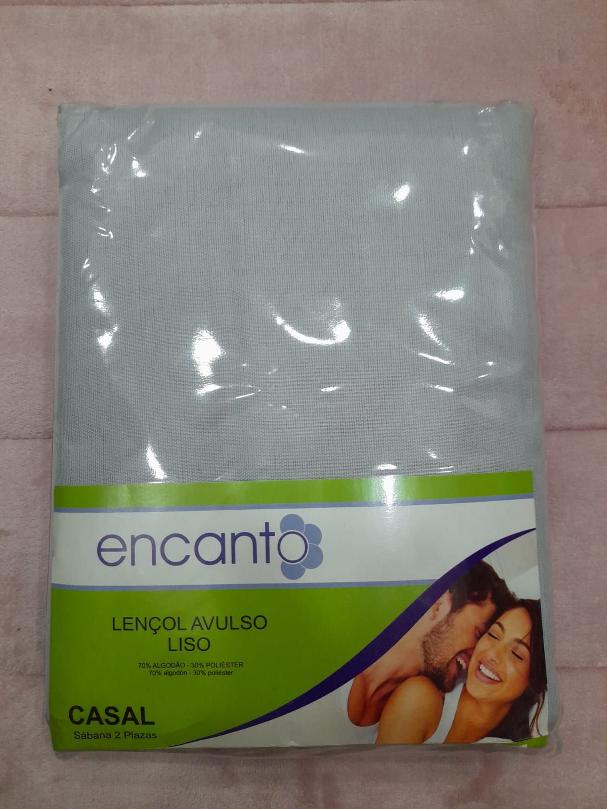 Lençol Avulso Liso Casal Cinza 2,00m x 2,40m
