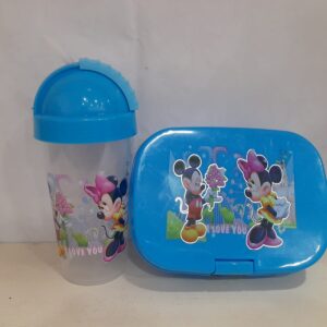Kit Infantil Garrafa e Pote PP MCasa Azul Mickey