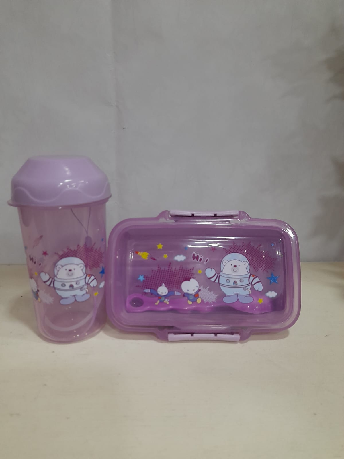 Kit Infantil Garrafa e Pote PP MCasa Lilas