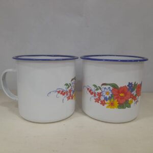 Caneca Esmaltada de Ágata Floral 1UN Grande