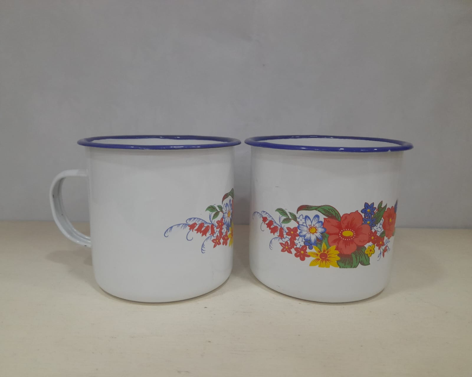 Caneca Esmaltada de Ágata Floral 1UN Grande