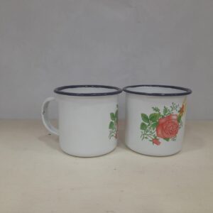 Caneca Esmaltada de Ágata Floral 1UN Pequena