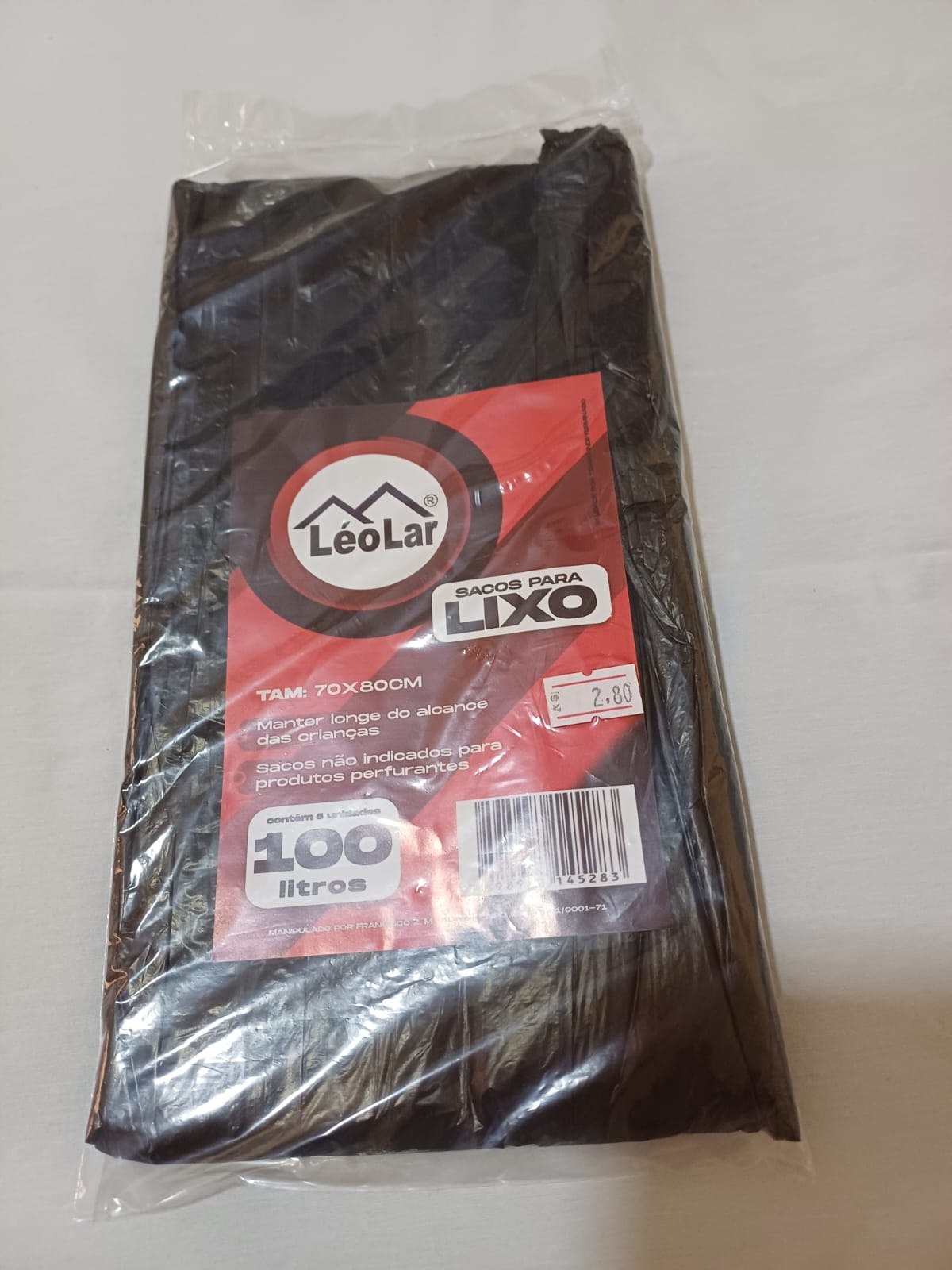 SACO PARA LIXO 100 LITROS - pacotes c/ 5 unid