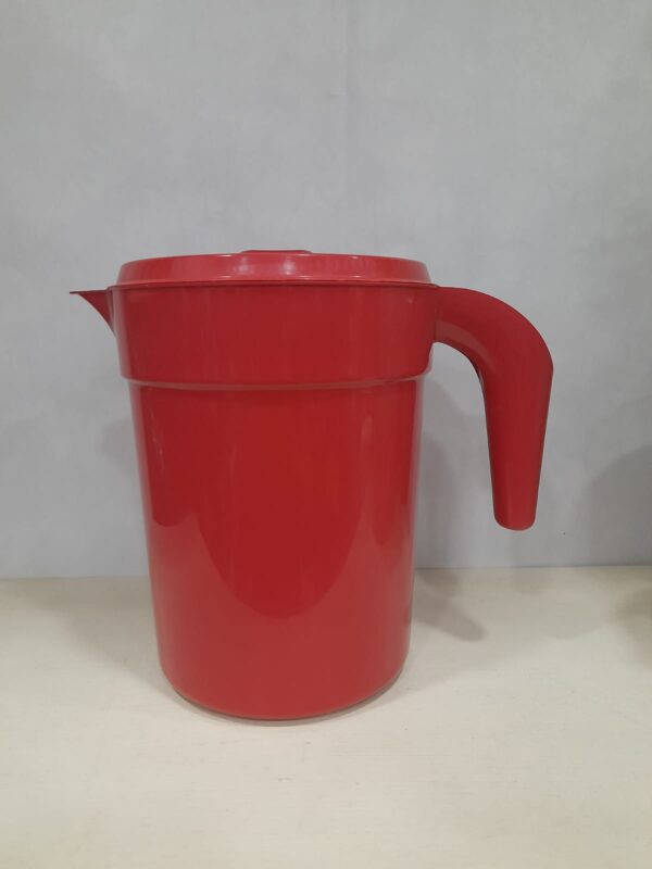 Jarra de Plástico +Copos P/Água 4L  Cor Vermelha