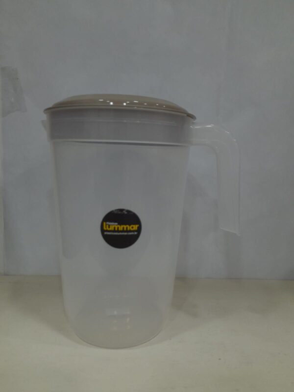 Jarra de Plástico P/Água 2,5L Transparente C/Tampa Cinza Lummar