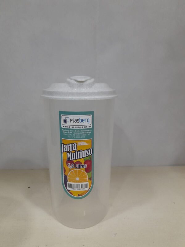 Jarra de Plástico Multiuso1,2L Plasberg Cor Cinza