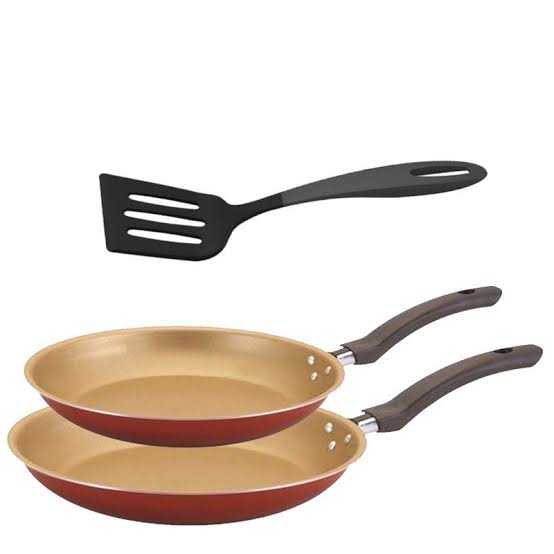 Conjunto de Frigideira 3 Peças Antiaderente Teflon com Espátula