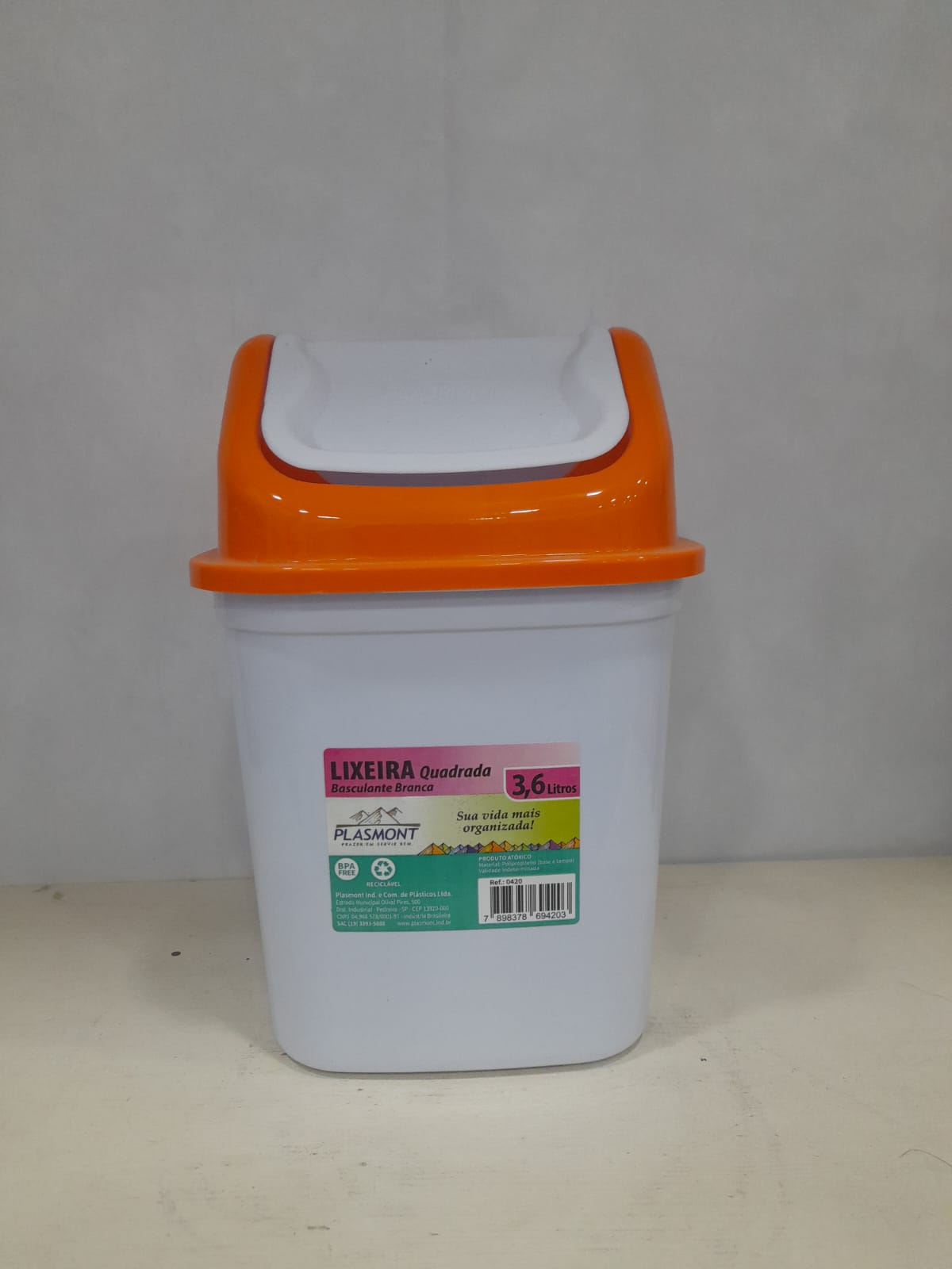 Lixeira Basculante 3,6L Plasmont