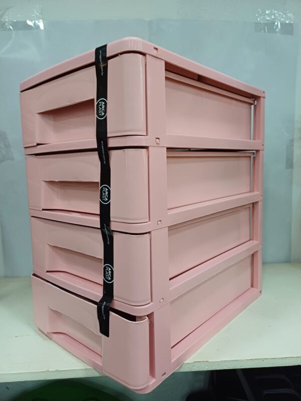 Gaveteiro de Talher 4 Gavetas Plástico- Arca Plast Rosa