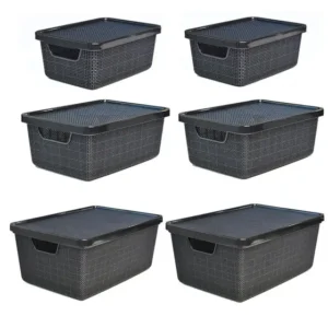 CAIXA RATTAN ORGANIZADORA 2L  PRETA ARQPLAST - 1 unid