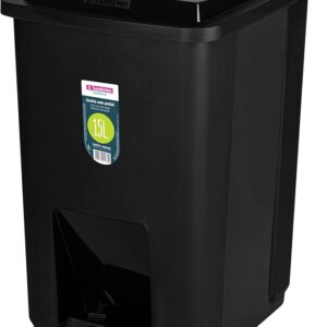 Lixeira C/Pedal Plástico Sanremo 15L Preta