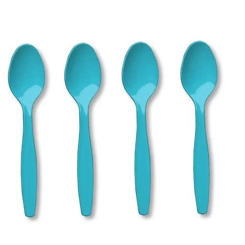 Colher Plástica Infantil Plasberg 12UN Azul