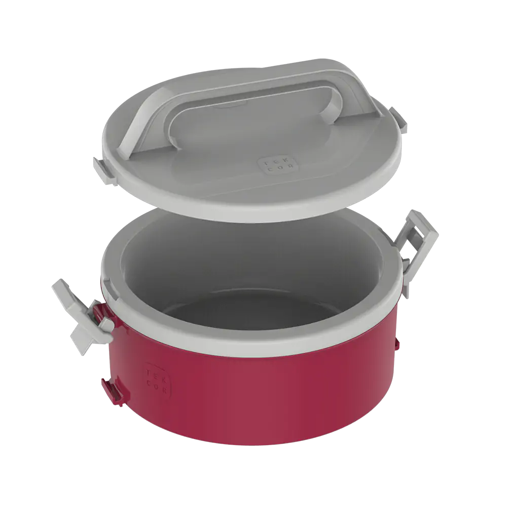 Marmita Térmica Tekcor 1,5l Cinza C/Vermelho