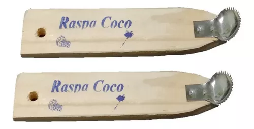 Raspa Coco de Madeira e Alumínio