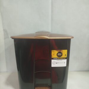 Lixeira de Plástico C/Pedal Retangular Preto C/Cobre 8L Arcaplast