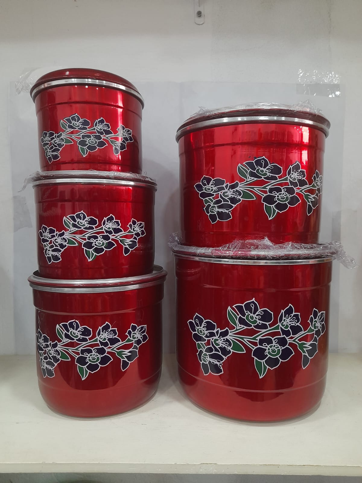 Conjunto de Mantimento Vermelho Alumínio