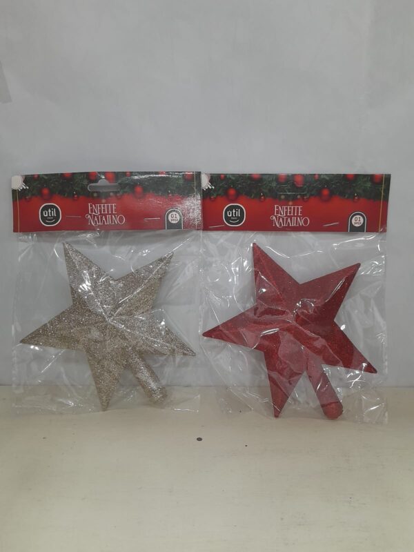 Enfeite Natalino Estrela Pequena Brilhosa