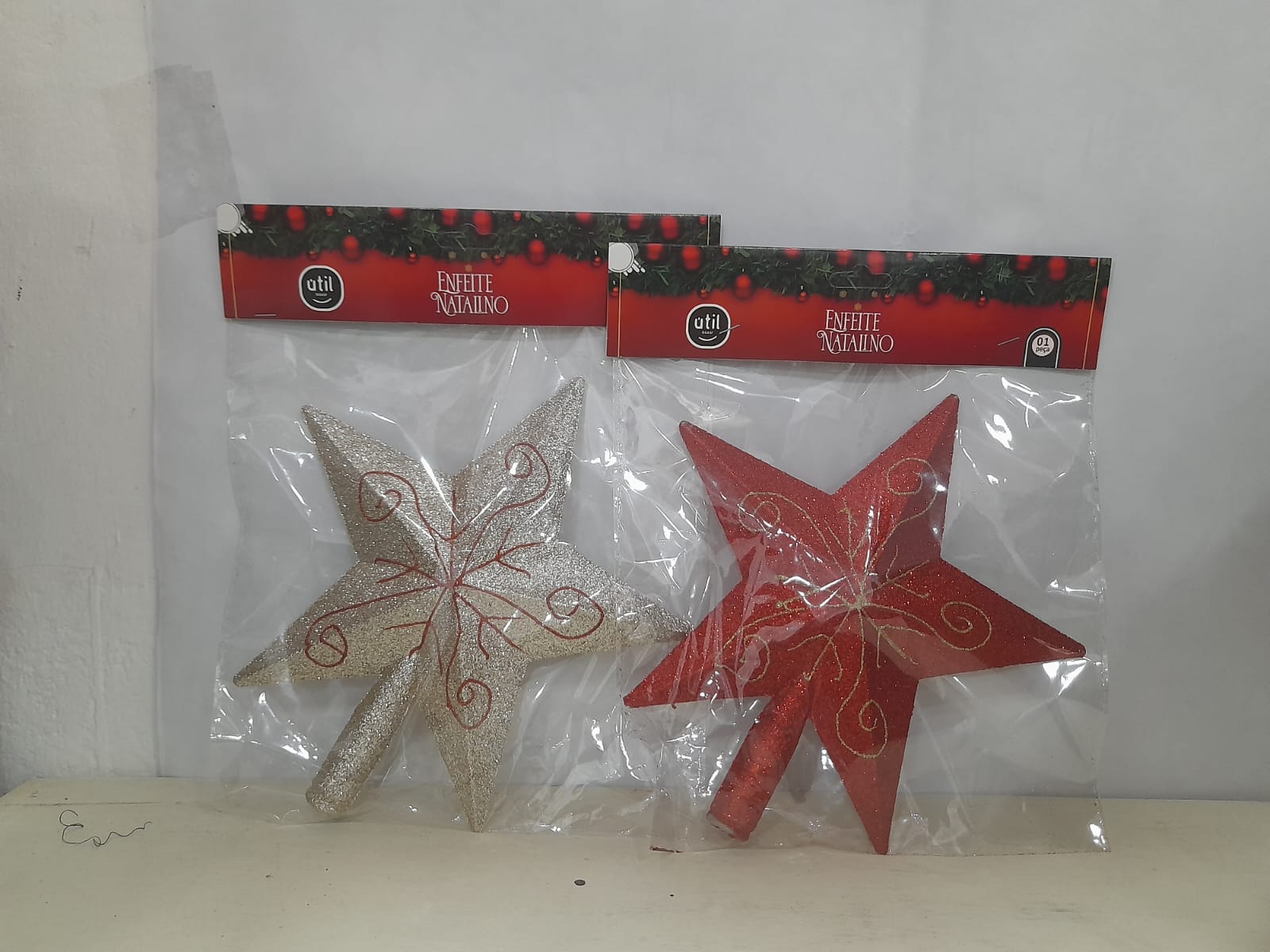 Enfeite Natalino Estrela Grande Brilhosa