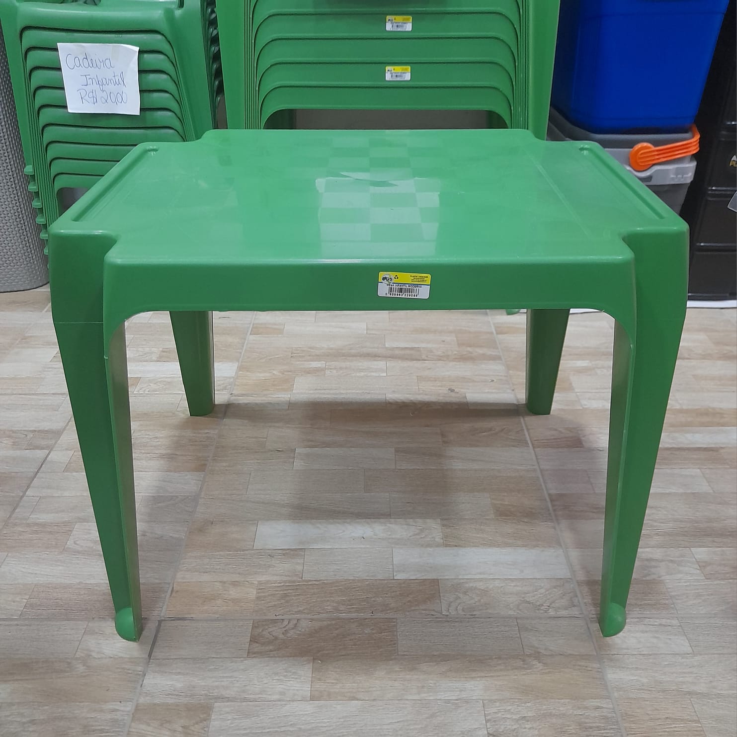 MESA PLÁSTICA INFANTIL COR VERDE