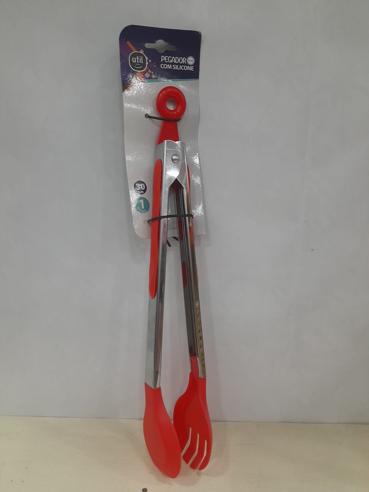 Pegador em Inox com Silicone Util Bazar 30cm