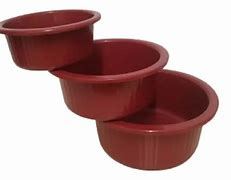 Bacia de Plásticos Kit com 3 Peças Tamanho P M G Vinho
