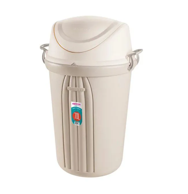 Lixeira Basculante Plástico Redonda Sanremo 70L