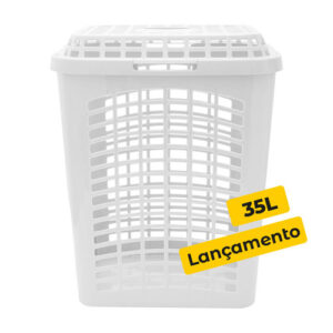 Cesto Telado Retangular 35Litros Branco Lummar