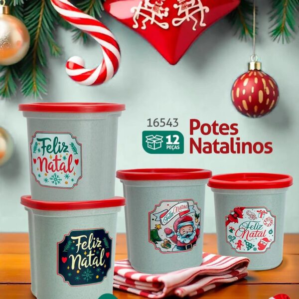 Pote Natalino de Plástico 1,3L Plasberg