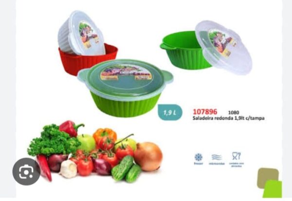 Deposito Saladeira Redonda 1,9L C/Tampa Sortido