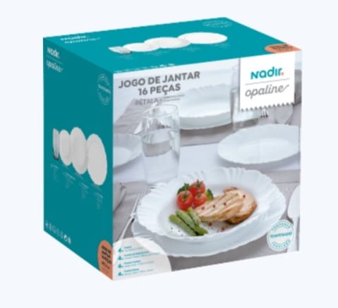 Jogo de Jantar 16Peças Pétala Nadir Opaline