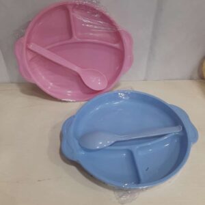 kit Refeição Infantil Azul/Rosa C/Colher